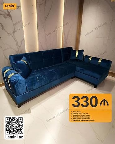Künc divan – La Mini - Model: Künc divan - Ölçülər: 260 × 160 sm -