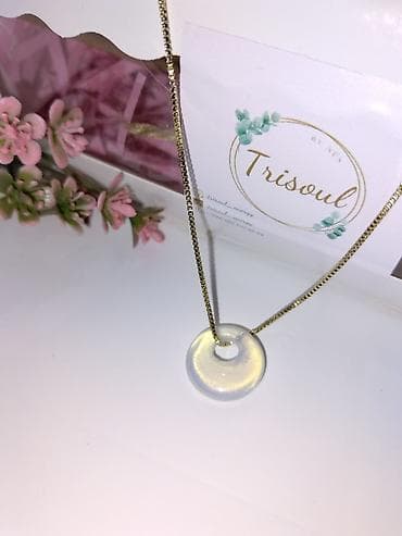 aslan gözü daşı: Trisoul brendindən təbii daş asqılı boyunbağılar - Model: dairəvi — 3