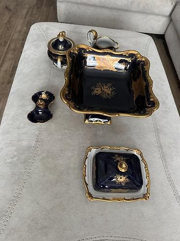 samovar cay: Çay dəsti, rəng - Göy, Farfor — 3