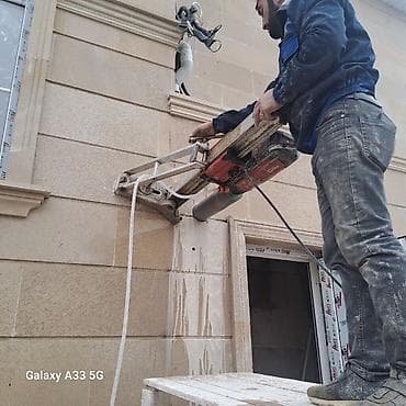 40x40 pencere: Beton və daşda dəqiq kəsim–deşik xidmətləri - Diamond core drilling — 2