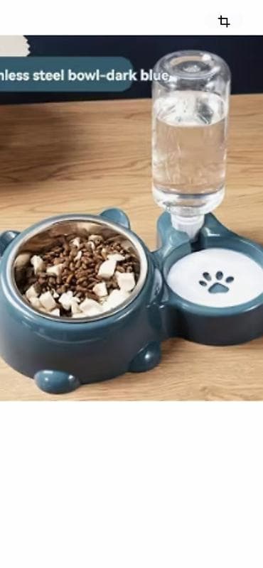 İki bölməli heyvan yemləmə komplekti – paslanmayan poladdan kasa və