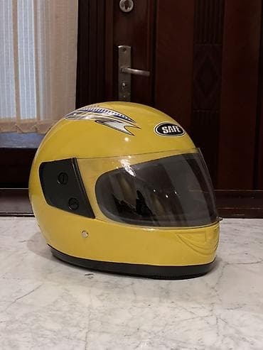 moped elektro: SAFE tam üzlü motosiklet dəbilqəsi - Rəng: parlaq sarı, üst hissədə — 1