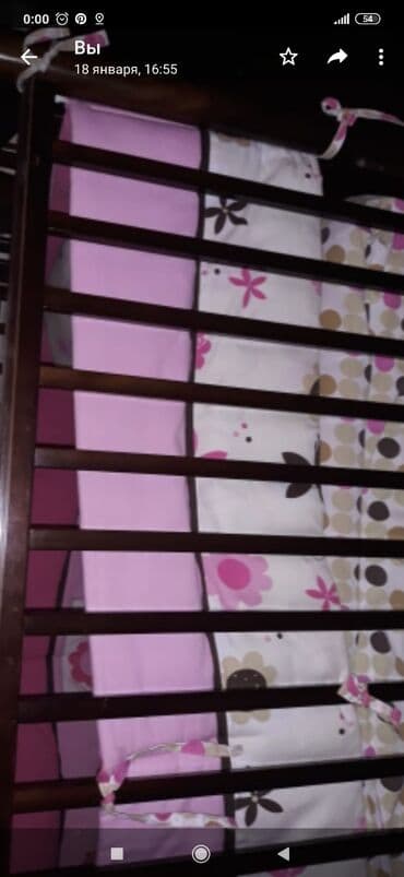 синтепоновая подушка: Для девочки и мальчика, Колыбель, С матрасом, Без механизма качания — 6