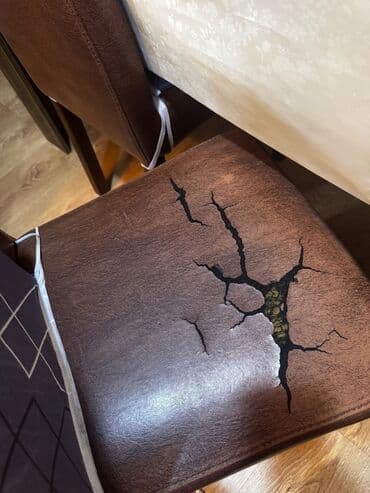 masa və oturacaqlar: Qonaq otağı üçün, İşlənmiş, 6 stul — 4