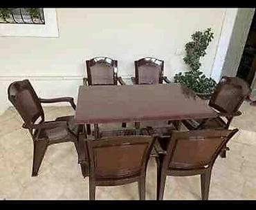 üsdol: Cox keyfiyətli və gözəl görüntüsü olan 6 nəfərlil stol-stul dəsti — 1