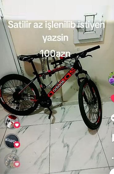 velosibet matoru: Məhsul: Dağ velosipedi (Adidas loqolu), qara-qırmızı dizayn — 1