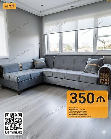 Künc divan – La Mini - Ölçülər: 260 × 160 sm - Mexanizm: açılan — 1