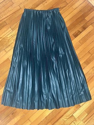 beli: Qadın ətəyi – plisəli, midi uzunluqda. - Material: süni dəri effekti — 1