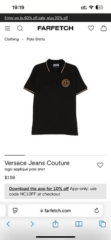 Kişi geyimləri: Polo köynək, Versace, M, rəng - Qara — 3