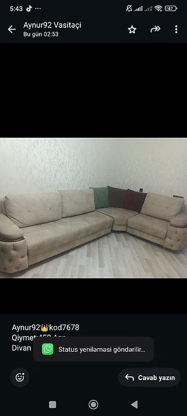 divan ustleri: Künc divan — 1