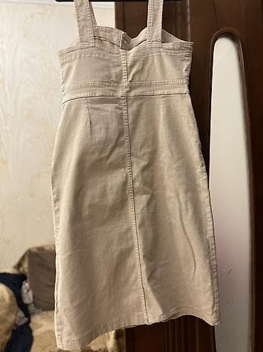 donları: Bej rəngli daş yuma effektli sarafan/kimono tipli don - Model: qalın — 3