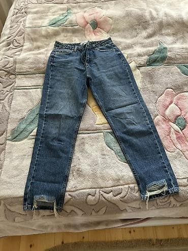 Джинсы: Klassik mavi rəngdə cins şalvar - Material: sıx denim (pambıq əsaslı) — 1