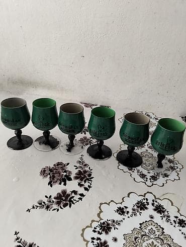 Rümkalar, rəng - Yaşıl, Şüşə, 6 ədədli dəst