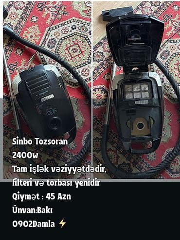 note 14 pro plus: Sinbo tozsoran – 2400W güc - Güclü 2400W motor, səmərəli sorğu - — 1