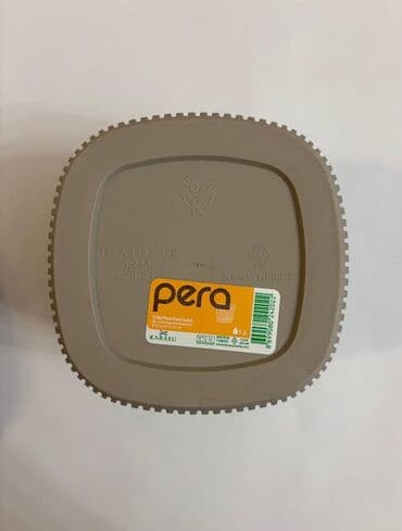 kok saplar: Dekorativ dibçək - Forma: kvadrat (yumşaq künclü) - Rəng: bej - Səth — 4