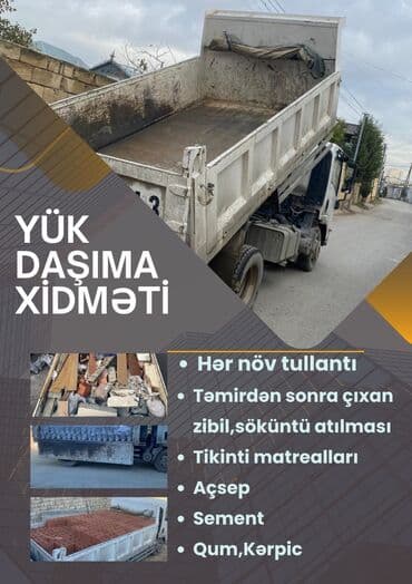 sumqayit yuk dasima xidmeti: Bütün növ tullantı və zibillərin atılması.Tikinti materiallarının — 1
