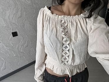 bot 38: H&M Divided brendi qadın bluzu - Rəng: krem/ivory - Model: boho — 2