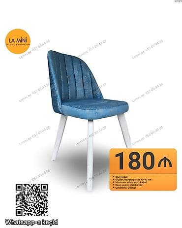 Mətbəx üçün, Qatlanmayan, rəng - Göy Stul