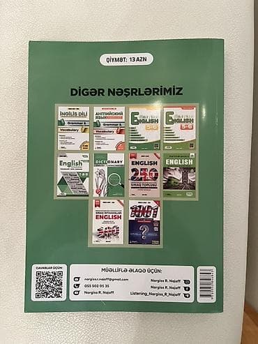 Testlər: Məhsul: “English – Qrammatik qeydlər və test toplusu” (I hissə) Nəşr — 2