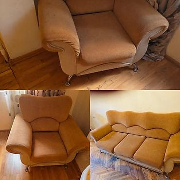 masa ve stul: İşlənmiş, Divan, 2 kreslo — 1