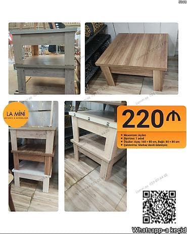 açılan jurnal masaları: Jurnal masası, Açılan, Laminat, Kvadrat masa — 1