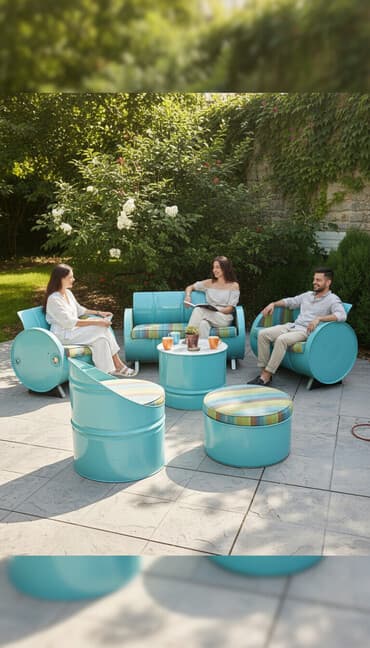 bağ masa və oturacaq dəstləri: Yeni, Yumru masa, Açılmayan, Metal, Azərbaycan — 1