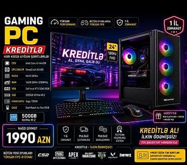 Gaming PC – kreditlə, hər kəsə uyğun şərtlərlə Texniki xüsusiyyətlər