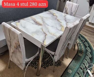 стекло на стол: Для кухни, Новый, Раскладной, Прямоугольный стол, 4 стула — 6