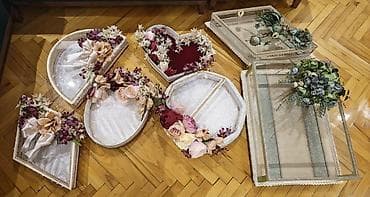 xonca bezedilmesi: Toy və nişan üçün dekorativ xonça/tray dəstləri - Fərqli formalarda — 1