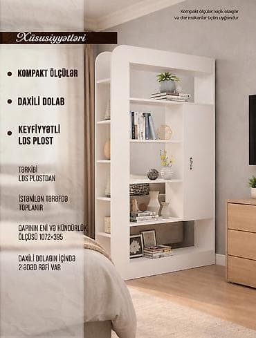 tek dolablar: Ağ rəngli çoxfunksiyalı bölücü rəf/dolab sistemi - Kompakt ölçülər — 1