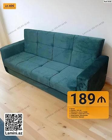 Məhsul: Divan (Kod: 2658) - Ölçü: 200 sm - Mexanizm: Açılan, bazalı -