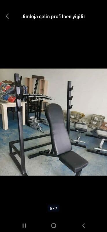 Ev şeraitinde bele rahat şekilde istifade olunan pres qantel stolu