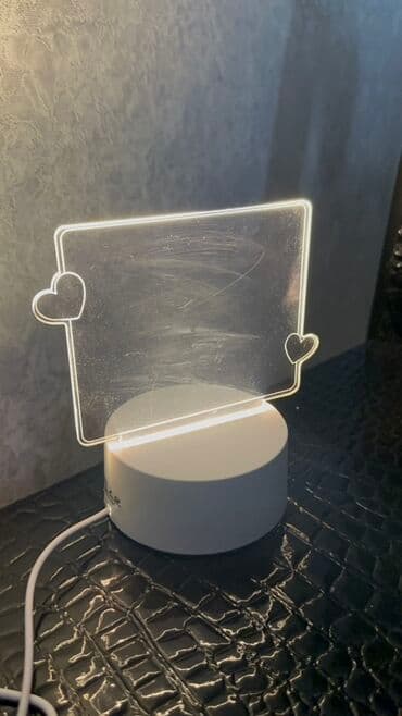 декор дерево: LED işıqlı yazı lövhəsi - Şəffaf akril panel və işıqlı baza: panel — 1