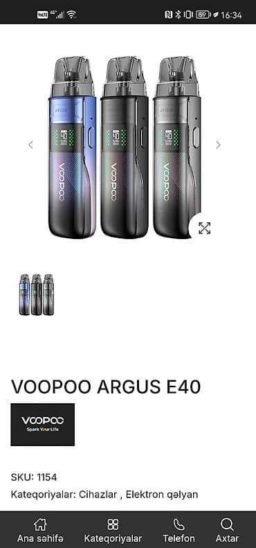 işlənmiş qəlyan: Voopoo argus e40 giymetle razilasmag olar Cox ideal vezyetdedir hec — 1