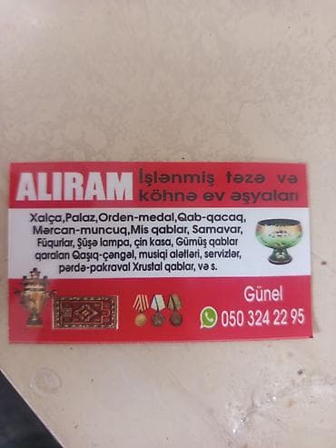 şam aqaci: ALIRAM İŞLƏMİŞ TƏZƏ Və Köhnə Ev əsyaları Xalça Palaz orden medal Qab — 1