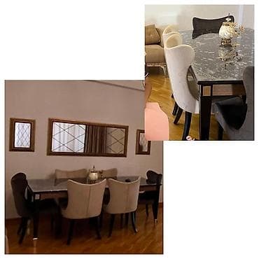 mebel ustu: Endirim Masa 6 stul 550azn. Masanın üstü mərmər teksturalıdı. Kilim — 1
