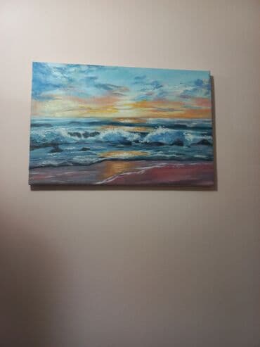 желтый домик масло: Очень красивая картина,выполнена масляными красками. большая — 1