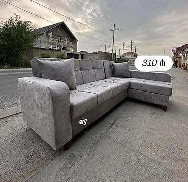 3d qelem bakida: Künc divan, Qonaq otağı üçün, Bazalı, Açılan — 1