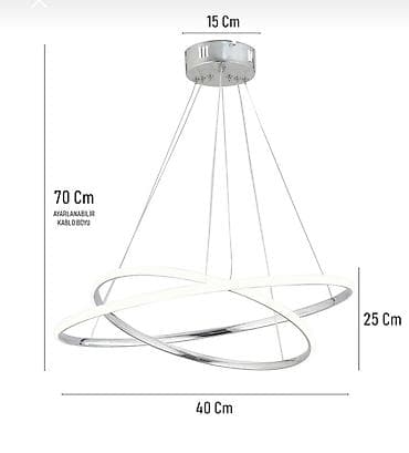 Led Çılçıraq, 2 lampa, Metal — 4