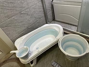 Qatlana bilən körpə vanna seti - Komplekt: qatlanan vanna, qatlanan