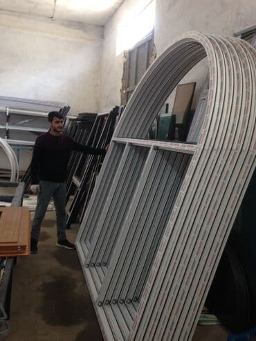 купить окно пластиковое бу: Plastik Butka -şkaf-Arkolu pencereler-Rengli qapı pencereler — 7