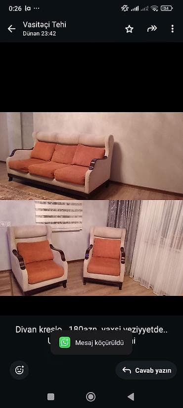 Divan kreslo. 180azn. yaxsi veziyyetde. Unvan qala(6211)*Tehi lalafo.az -da Divan kreslo. 180azn. yaxsi veziyyetde. Unvan qala(6211)*Tehi