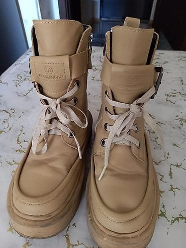 deri pencek: NORMANCHO brendinin bej rəngli uniseks botları - Material: yumşaq — 1