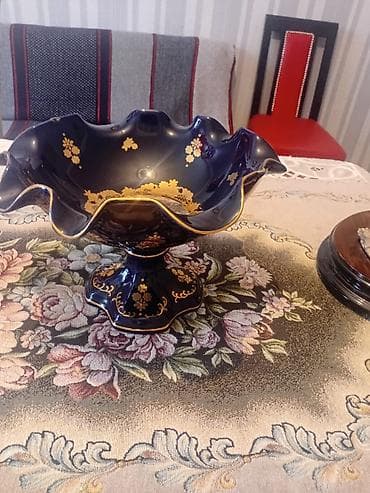 meyve qablar: Bahalidir Dekorativ ayaqlı meyvə qabı – klassik üslub - Material — 1