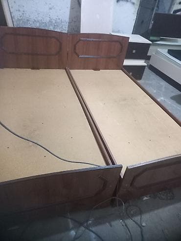 İkili birləşən taxta çarpayı dəsti - Material: laminat/taxta — 2