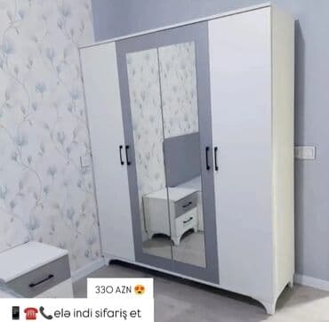 Dolablar: Yeni, Açılan, 4 qapılı Düz dolab, Qarderob, paltar dolabı, Azərbaycan — 1