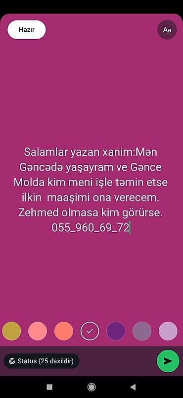 iş gence: Xidmət: İşə düzəltmə dəstəyi axtaran xanımın müraciəti Təsvir: - — 4