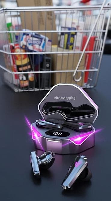 Karaoke: TWS simsiz qulaqlıq – gamer tipli dizayn Xüsusiyyətlər: - Tam simsiz — 2