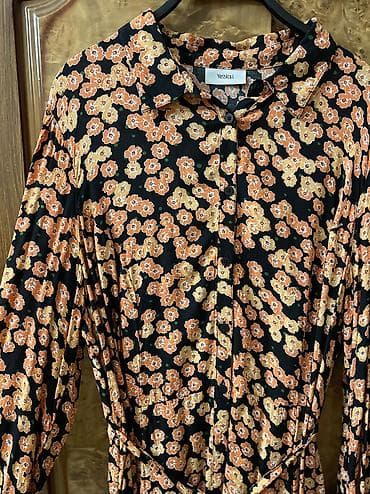 Платье рубашка с поясом размер ххл одето один раз 100% вискоза длина