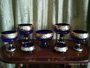 Bagema qabları. Meyvəqabları, konfet qabları, külqabılar. Hər biri